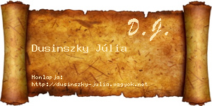 Dusinszky Júlia névjegykártya